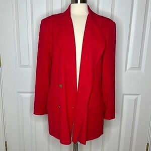 Bloomingdale’s Red Vintage Wool Blend Blazer 14W